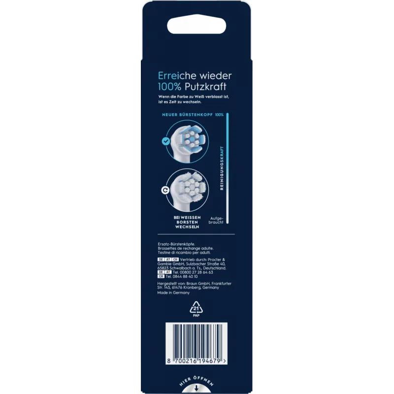 Oral-B dantų šepetėlio galvutė 6 vnt. Baltas