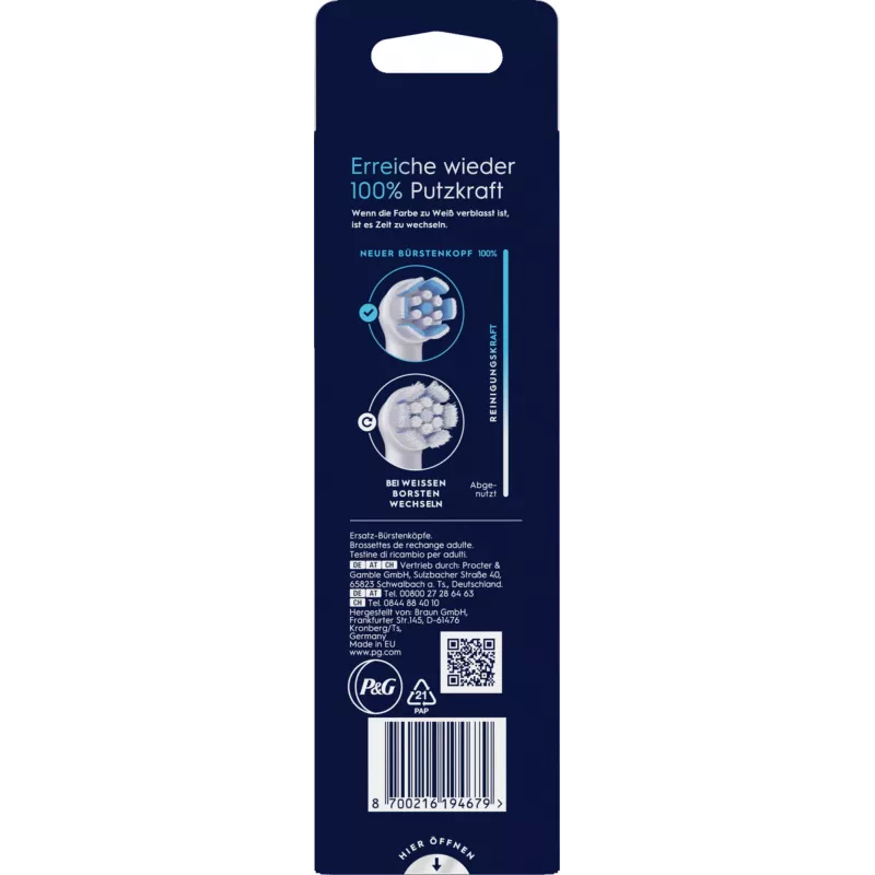 Oral-B dantų šepetėlio galvutė 6 vnt. Baltas