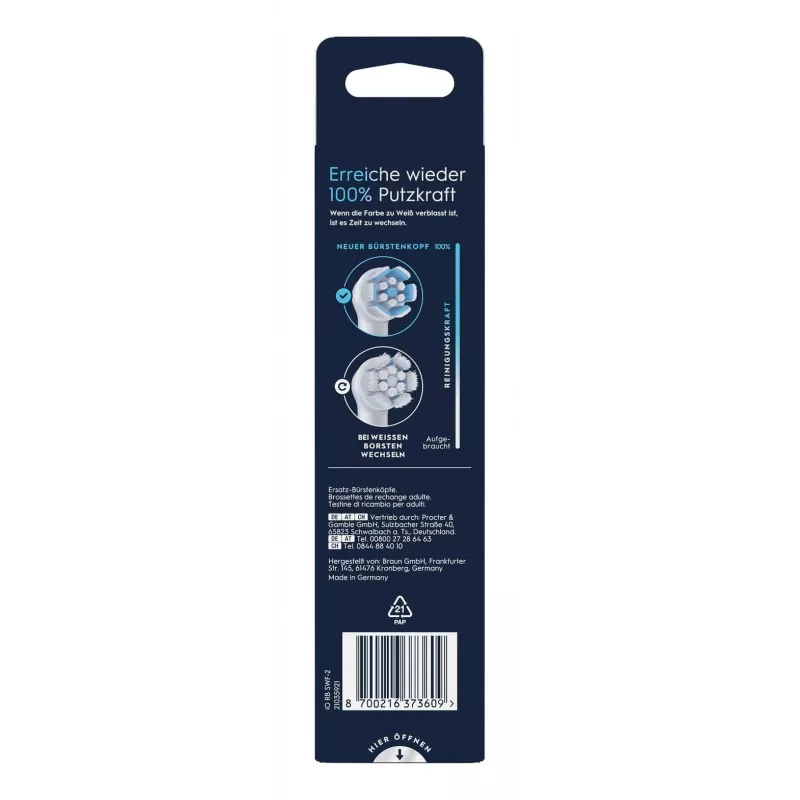 Pakeičiamos šepetėlio galvutės Oral-B iO Gentle Cleaning White, 2 vnt.