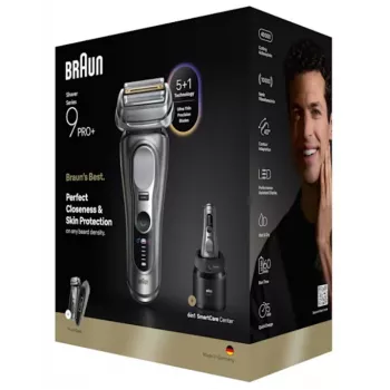 Folinis skustuvas Braun Series 9 Pro+ 9675cc Pilka Sidabrinė Nerūdijantis Plienas
