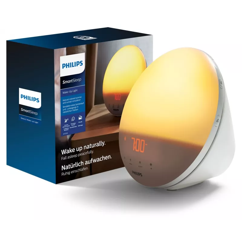 Žadintuvas su saulėtekio imitacija Philips SmartSleep HF3531/01 – LED pabudimo šviesa, 300 lx, 7 garsai, 9 min. snaudimas