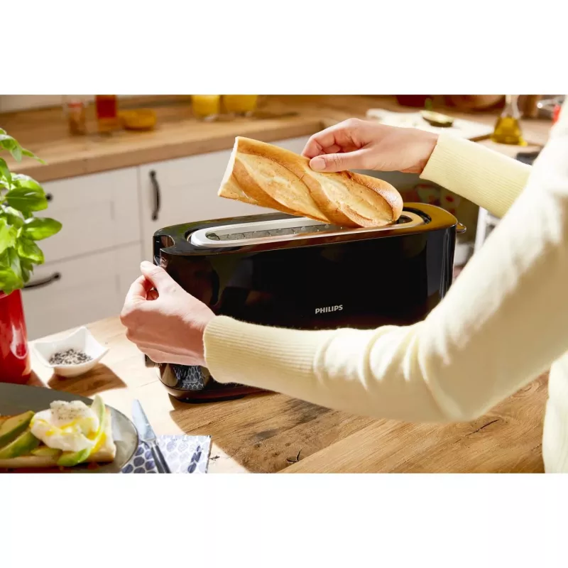 Skrudintuvas Philips Daily Collection HD2590/90 su ilgu lizdu, juodas