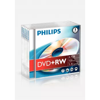 Philips DVD+RW DW4S4J05F/10 perrašomas optinis diskas, 4,7 GB, 4x