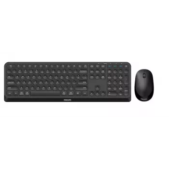 Philips 4000 serijos SPT6407B/31 belaidė klaviatūra su pele, Universal RF Wireless + Bluetooth, QWERTY, anglų, juoda