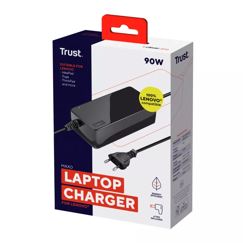 Trust 23394 maitinimo adapteris / keitiklis, vidaus, 90 W, juodas