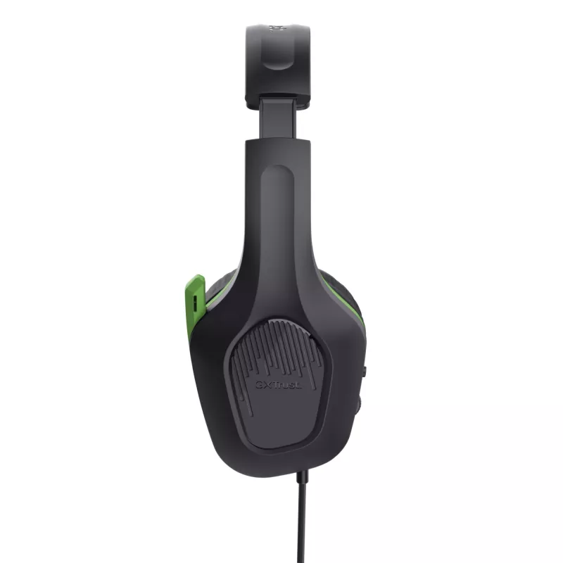 Trust GXT 415X ZIROX ausinės su laidu, žaidimų, lankeliu, juodos, žalios