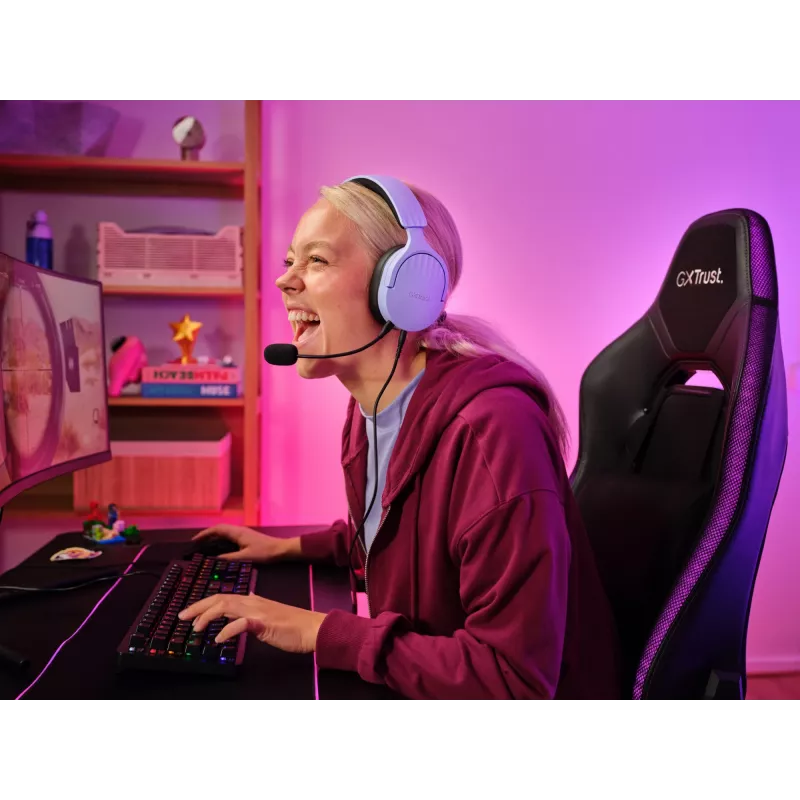 Trust GXT 489P FAYZO Ausinės Laidinės Antausinės Žaidimams Juodos, Violetinės