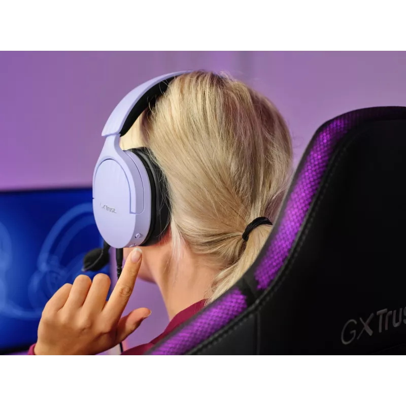 Trust GXT 489P FAYZO Ausinės Laidinės Antausinės Žaidimams Juodos, Violetinės
