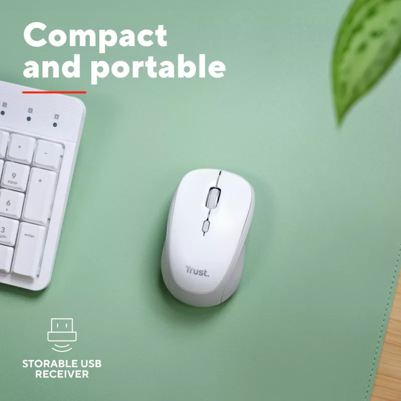 Trust Yvi+ pelė universali ambidekstrinė RF belaidė + Bluetooth optinė 1600 DPI