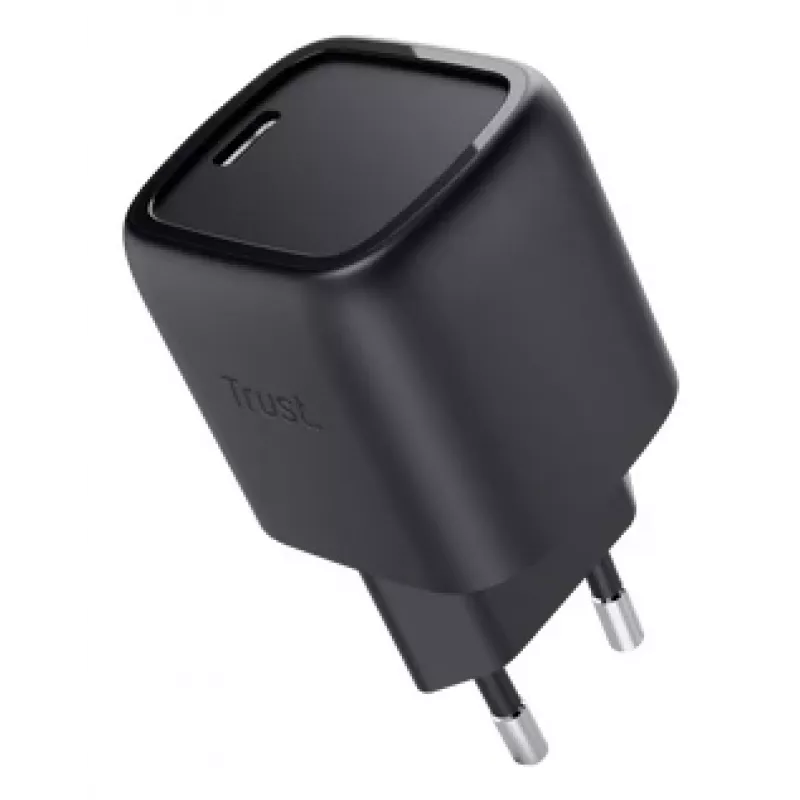 Trust Maxo 30W USB-C GaN įkroviklis, vidaus, greitasis įkrovimas, juodas