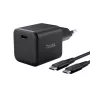 Įkroviklis TRUST Maxo ultra-mažas 65W GaN USB-C juodas su 2m kabeliu