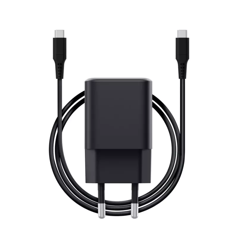 Įkroviklis TRUST Maxo ultra-mažas 65W GaN USB-C juodas su 2m kabeliu