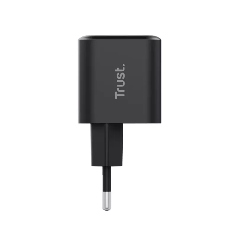 Įkroviklis TRUST Maxo ultra-mažas 65W GaN USB-C juodas su 2m kabeliu