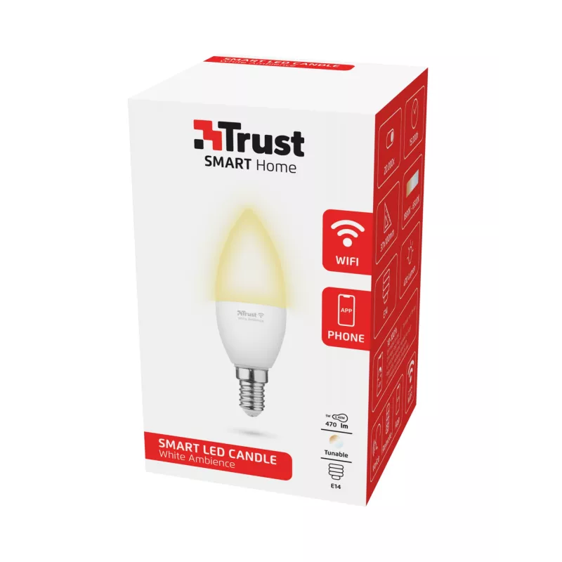 Trust 71284 išmanioji LED žvakė E14 Wi-Fi balta