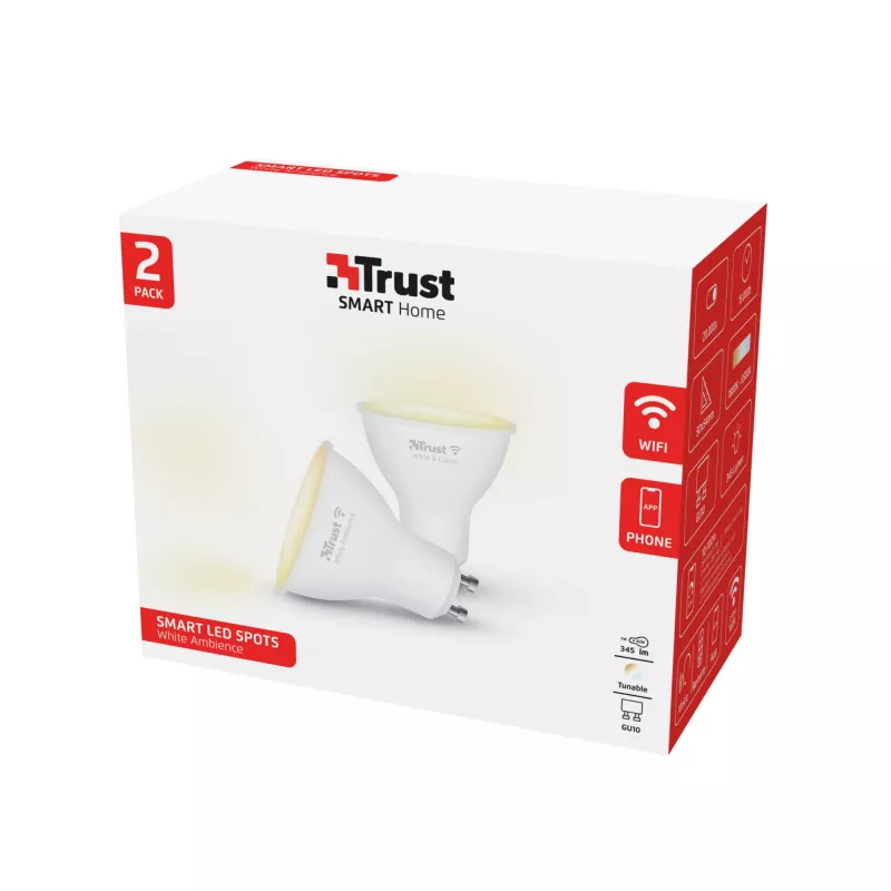 Trust 71296 išmanioji LED lemputė GU10 balta ambience Wi-Fi