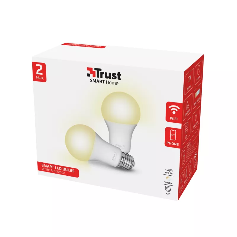 Trust 71298 išmanioji lemputė Wi-Fi E27 balta