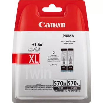 Canon PGI-570BK XL didelės talpos juodo rašalo kasetė (dvigubas paketas)