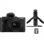 Kompaktiška kamera Canon PowerShot V1 Premium Vlogger Kit — 22,3 MP, 1/4 colio CMOS, 4K UHD, 3,1x optinis priartinimas, 3 colių lietimui jautrus ekranas, Juoda