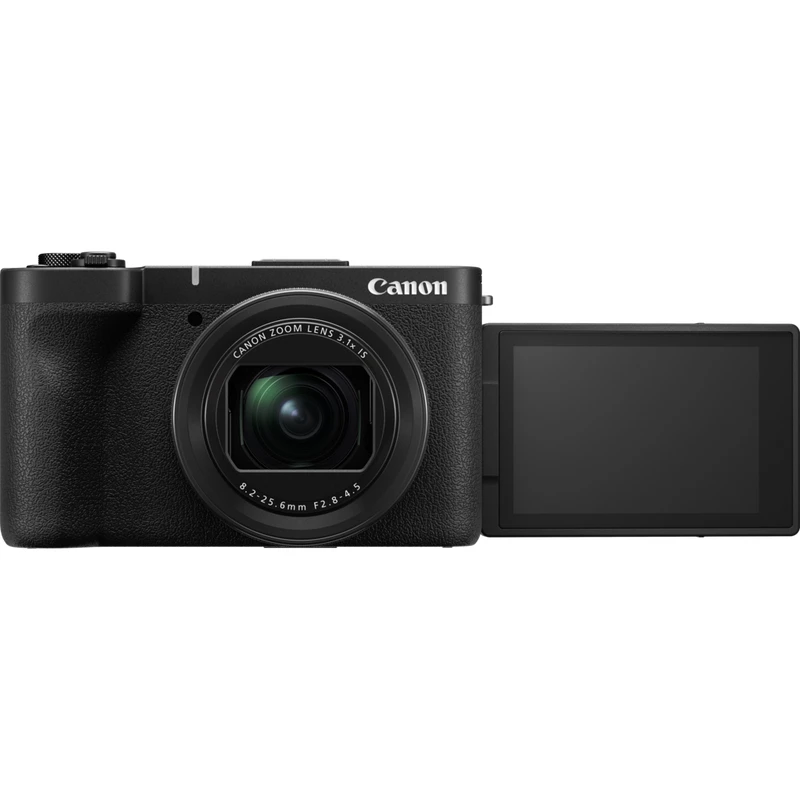 Kompaktiška kamera Canon PowerShot V1 Premium Vlogger Kit — 22,3 MP, 1/4 colio CMOS, 4K UHD, 3,1x optinis priartinimas, 3 colių lietimui jautrus ekranas, Juoda