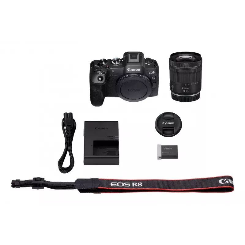 Canon EOS R8 + RF 24-105mm F4-7.1 IS STM veidrodinis fotoaparatas 24.2 MP CMOS 6000 x 4000 pikselių Juoda