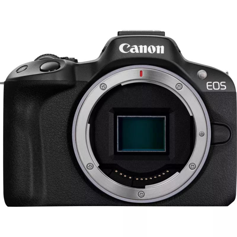 Canon EOS R50 beveidrodis fotoaparatas su RF-S 18-45mm ir RF 75-300mm objektyvais (rinkinys)