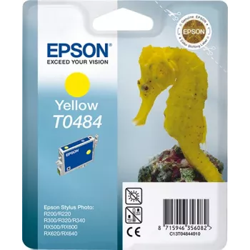 Epson Seahorse T0484 geltonas kasetė, pigmentinis rašalas, 1 vnt.