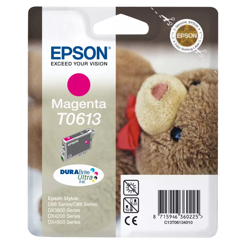 Epson Teddybear Singlepack Magenta T0613 DURABrite Ultra rašalas
