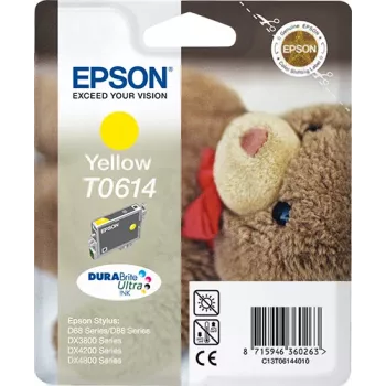 Epson Teddybear Singlepack Yellow T0614 DURABrite Ultra rašalas, geltonas, pigmentinis, 8 ml, 1 vnt.