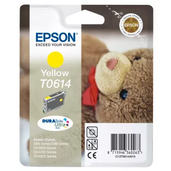 Epson Teddybear Singlepack Yellow T0614 DURABrite Ultra rašalas, geltonas, pigmentinis, 8 ml, 1 vnt.