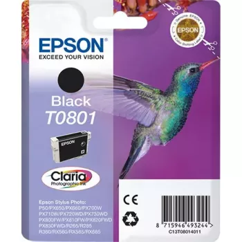 Epson T0801 Claria fotografiškas rašalas, juodas, vienkartinė kasetė