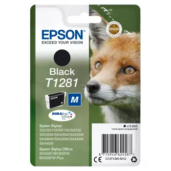 Epson T1281 Fox juodos spalvos rašalo kasetė (vienetinė)