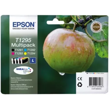 Epson Apple Multipack 4 spalvų T1295 DURABrite Ultra rašalas, juoda, žydra, purpurinė, geltona, 1 vnt., rinkinys