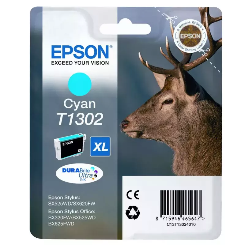 Epson Stag Singlepack Cyan T1302 DURABrite Ultra rašalinė kasetė