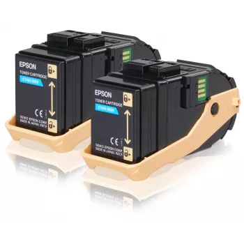 Epson dvigubas tonero kasetės komplektas Cyan 7,5k×2, 7500 puslapių, 1 vnt.