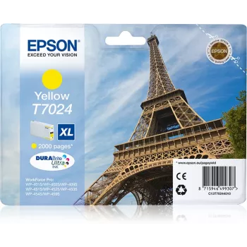 Epson Eiffel Tower kasetė su rašalu XL Yellow 2k, didelės talpos, geltona, pigmentinis rašalas, 21,3 ml, 1 vnt.