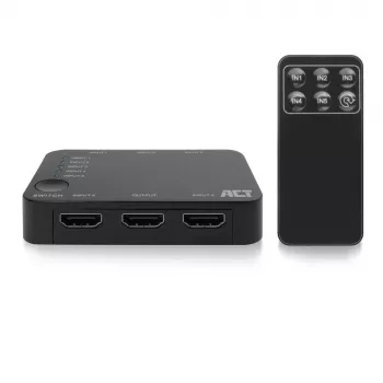 ACT 4K HDMI jungiklis 5 įėjimai, 1 išėjimas, HDMI, juodas, 2160p, 18 Gbit/s, 4096 x 2160 pikseliai, 4K Ultra HD