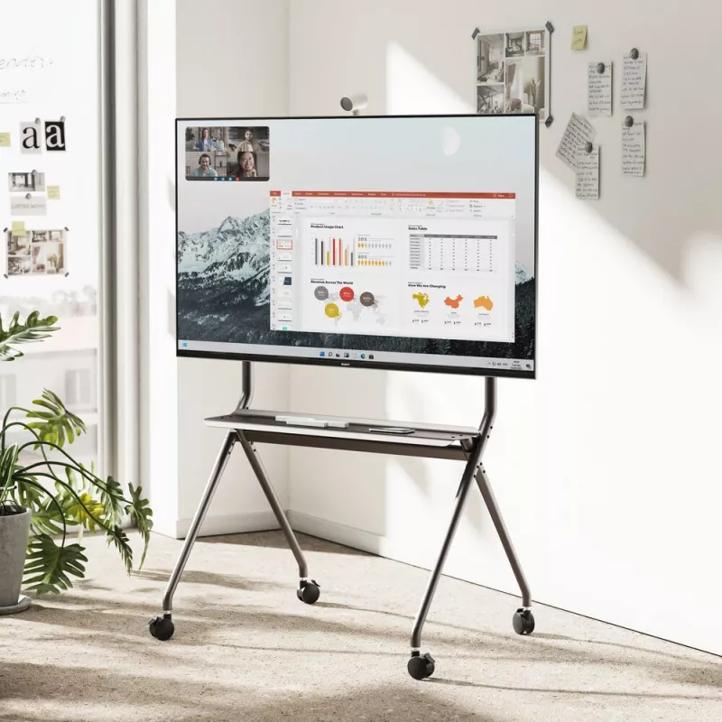 ACT Mobilus televizoriaus / monitoriaus grindinis stovas, 50–86 colių, VESA, 127 cm (50 col.), 2,18 m (86 col.), 200 x 200 mm – 800 x 600 mm, aliuminis, plastikas, plienas, pilka