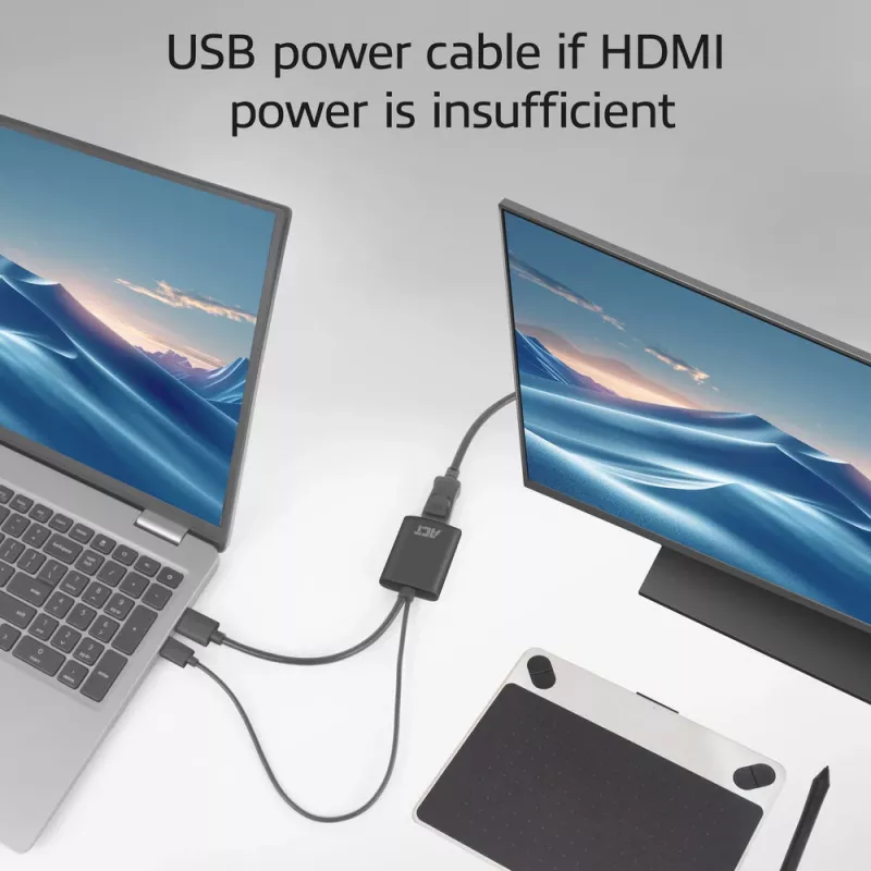 ACT AC7536 vaizdo kabelio adapteris 0,24 m HDMI + USB DisplayPort juodas