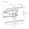 Pilno judesio TV sieninis laikiklis ACT AC8357 43–90 colių ekranams, VESA 100x200–600x400, pakreipimas -15°–3°, pasukimas ±30°, maks. apkrova 50 kg, itin plonas