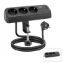 ACT AC2480 stalinis rozetinis blokas su 3 F tipo lizdais, 30W Power Delivery, USB Type-C/A prievadais, 1.5 m kabeliu