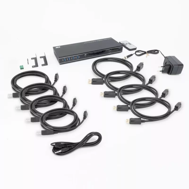 ACT 4 prievadų DisplayPort KVM jungiklis 4K@60Hz