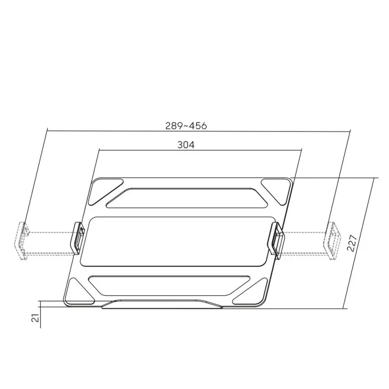 ACT Universal laptop padėklas monitoriaus rankenoms, Juodas, Plienas, 29,5 cm (11,6 col.), 43,9 cm (17,3 col.), 9 kg, 75 x 75 mm