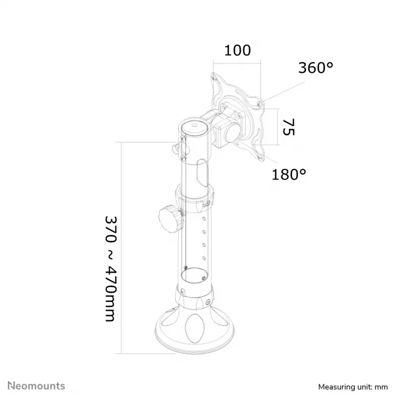 Neomounts FPMA-D025SILVER monitoriaus ranka 10-30 colių - pasukama