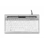 BakkerElkhuizen S-board 840 BE Azerty, Tenkeyless, laidinė, USB, žirklinis mechanizmas, AZERTY, šviesiai pilka, balta