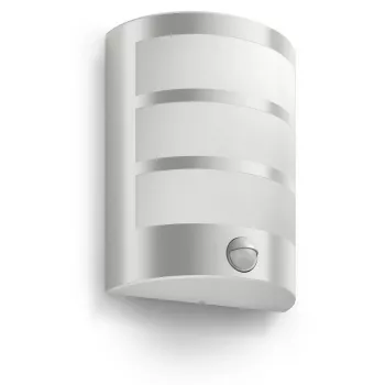 Sieninis lauko šviestuvas Philips myGarden Python 5.5W LED, nerūdijantis plienas/baltas, IR jutiklis, 220–240V