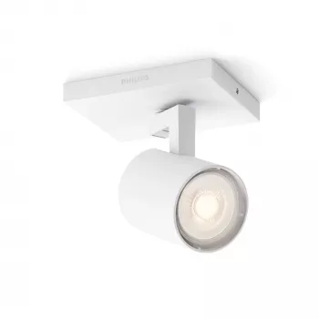 Paviršinis šviestuvas „Signify Philips myLiving 5309031P0“, GU10 LED 3,5W, 2700K, 255 lm, baltas, reguliuojamas