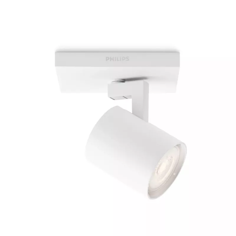Paviršinis šviestuvas „Signify Philips myLiving 5309031P0“, GU10 LED 3,5W, 2700K, 255 lm, baltas, reguliuojamas
