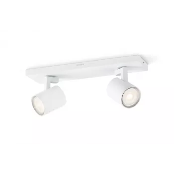 Paviršinis šviestuvas Philips myLiving 5309231P0, GU10 LED 7 W, 2700K, 255 lm, 2 lempos, reguliuojamas, baltas