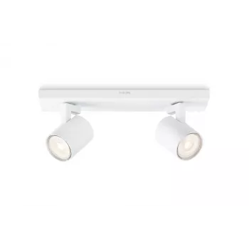 Paviršinis šviestuvas Philips myLiving 5309231P0, GU10 LED 7 W, 2700K, 255 lm, 2 lempos, reguliuojamas, baltas