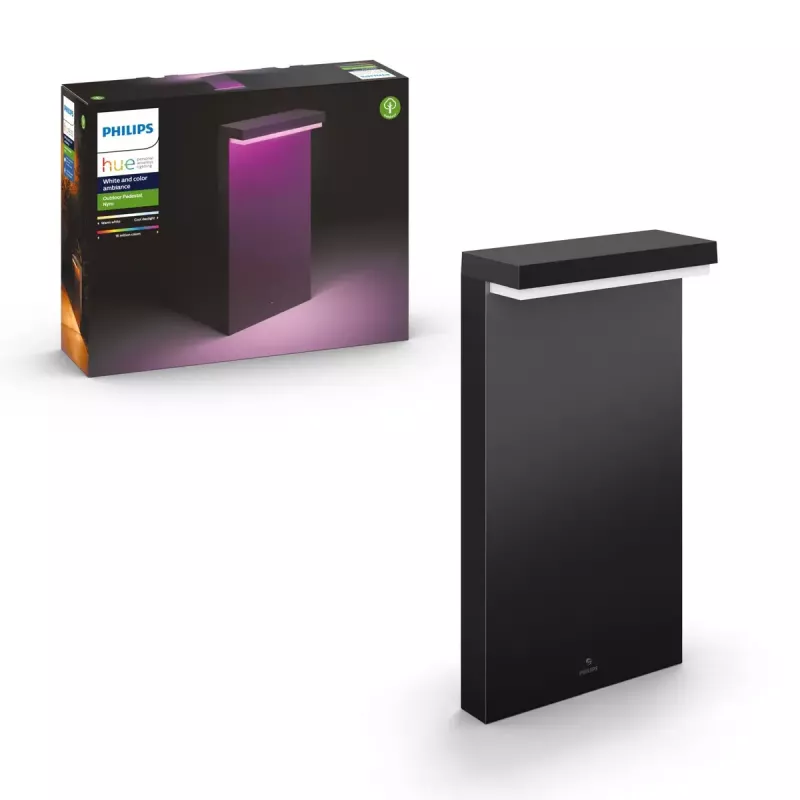 Philips Hue White and colour ambience Nyro Outdoor pedestal LED juodas